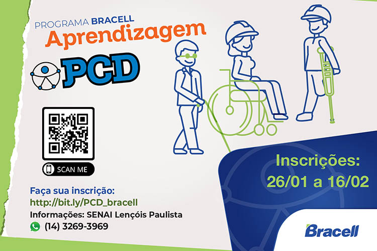 Bracell abre Programa de Aprendizagem para PCDs em parceria com o Senai em Lençóis Paulista.