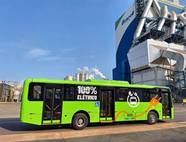 ônibus elétrico na Bracell